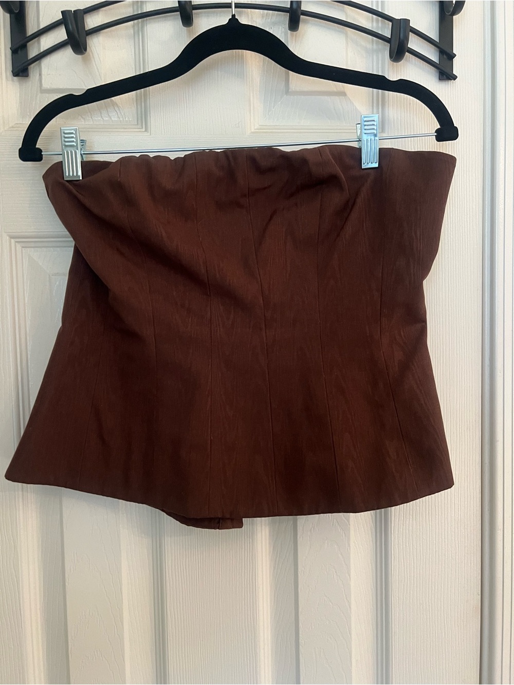 Staud brown oak corset top NWOT 10 strapless